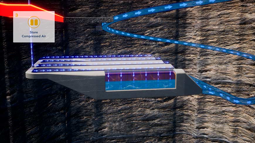 Compressed air will be stored in tunnels of the former mine site. Credit: supplied.