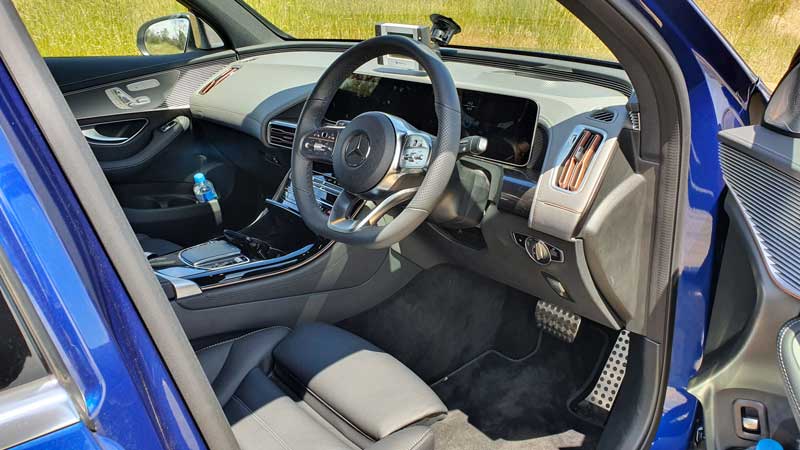 The EQC400 in brilliant blue. Credit: Bridie Schmdit