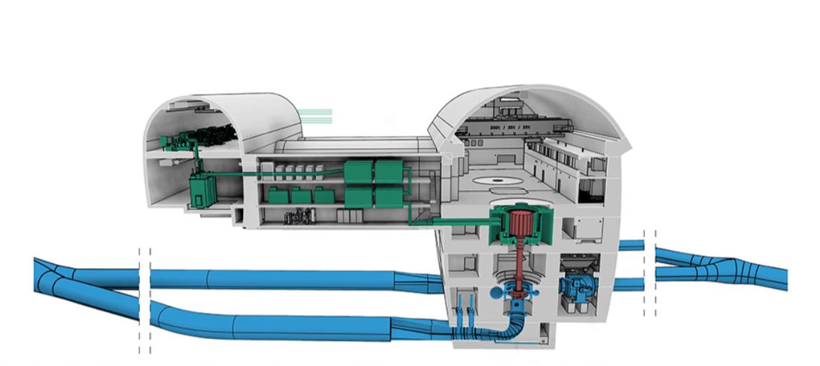 3D-artwork of the new underground pumped storage power plant Kühtai 2